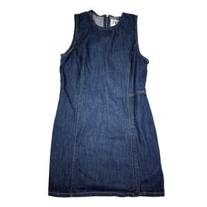 Zara Womens Size XL Denim Sleeveless Mini Dress